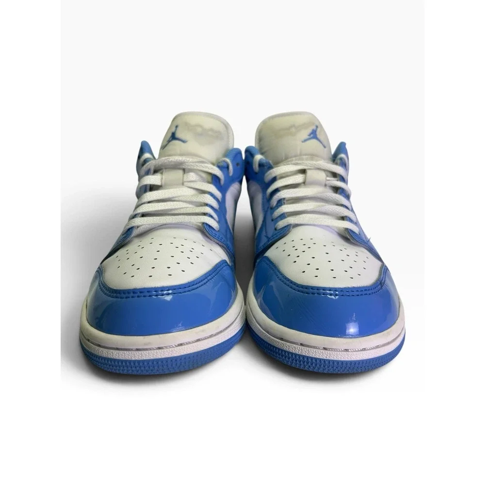 Nike Air Jordan 1 Low SE White Legend Blue Patent UNC FZ2138-114 Men's Size 9.5
